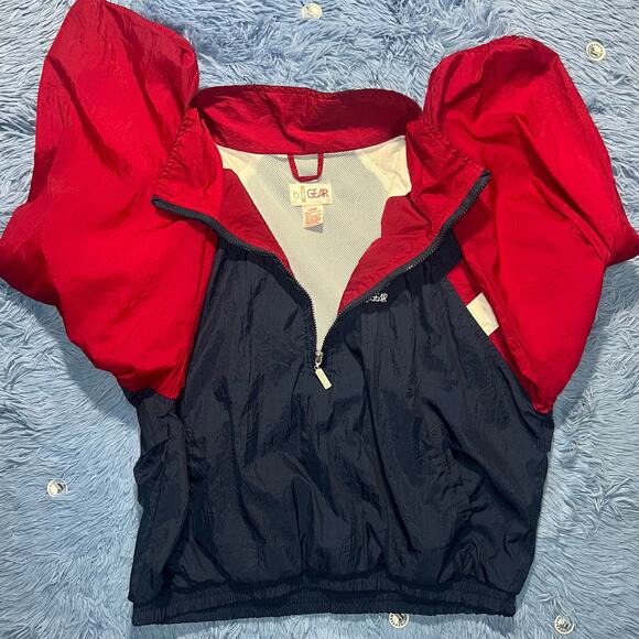 VINTAGE B.I Gear Half Zip Windbreaker Jacket Size Large Mens Blue Unisex Casual - Picture 5 of 15